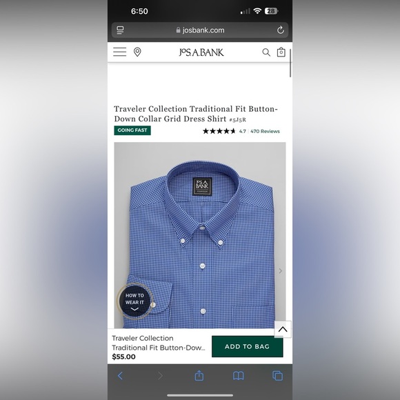 (3) JosABank “Traveler” Men’s size XXL long & short sleeve button up plaid shirt - Picture 7 of 7